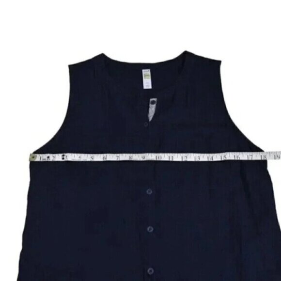 Lole Linen Blend Shirt Dress Sleeveless Mini Blue Size Medium - Picture 8 of 9